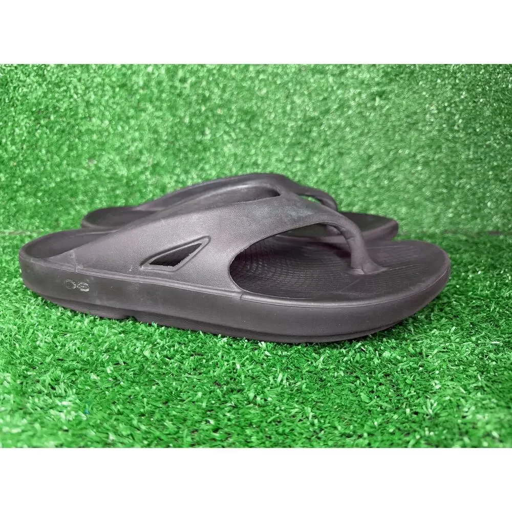 Oofos Original Mens Size 10 Black Beach Walking Outdoor Flip Flop Thong Sandals